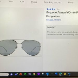 NWT GIORGIO ARMANI EMPORIO ARMANI 60MM PILOT SUNGLASSES